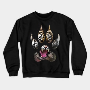 Angry Tiger Face Claw Crewneck Sweatshirt